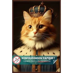 Pi Papers Kral Kedi Posteri, Kral Kedi Posteri, Yüksek Çözünürlüklü Akıllı Kağıt Poster, Yapay Zeka Tasarım