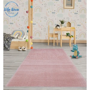 Pudra Post Peluş Yumuşak Yıkanabilir Kaymaz Dot Taban Salon Koridor Çocuk Halısı