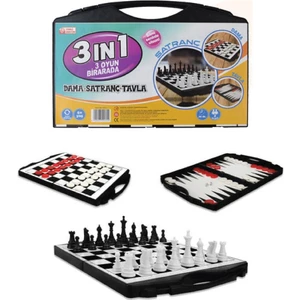 Nostaljik Lezzetler 3'lü Oyun Seti (Dama, Tavla, Satranç) Taşımalı