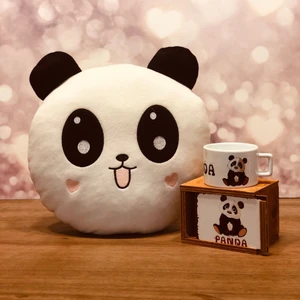 Panda Kutulu Kupa ve Yastık Sevgiliye Hediye Arkadaşa Hediye