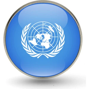 Birleşmiş Milletler Bayraklı Yaka Rozeti United Nations Çelik Rozet