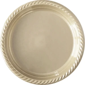 Krem Tek Kullanımlık Plastik Tabak 22CM 24LÜ