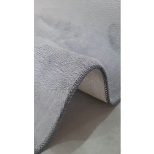 Gri Post Peluş Yumuşak Yıkanabilir Kaymaz Dot Taban Salon Koridor Çocuk Halısı