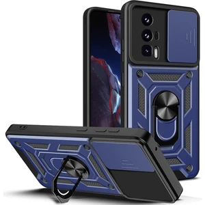 Xiaomi Poco F5 Kılıf Ultra Korumalı Yüzüklü Manyetik Sürgülü Vega Kapak