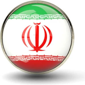 Iran Yaka Rozet Iranian Bayrağı Paslanmaz Çelik Iğneli Büyüteçli Yaka Rozeti