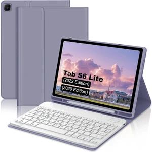 Samsung Galaxy Tab S6 Lite 10.4 SM-P610/P615 Için Çıkarılabilir Bluetooth Klavyeli Klavye Kılıfı