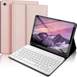 Samsung Galaxy Tab S6 Lite 10.4 SM-P610/P615 Için Çıkarılabilir Bluetooth Klavyeli Klavye Kılıfı