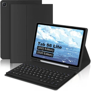 Samsung Galaxy Tab S6 Lite 10.4 SM-P610/P615 Için Çıkarılabilir Bluetooth Klavyeli Klavye Kılıfı