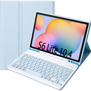 Samsung Galaxy Tab S6 Lite 10.4 SM-P610/P615 Için Çıkarılabilir Bluetooth Klavyeli Klavye Kılıfı