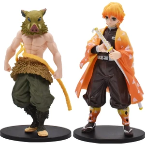 Simyron Anime Figure Inosuke Action Figure Cool Anime Statue Cartoon Pvc Anime Figures Q Version Collectibles Model Ornaments 2 Pieces (Yurt Dışından)