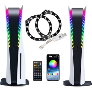 Ps5 Konsol Playstation 5 Için LED Işık LED Işıklar Dıy Dekorasyon Aksesuarları Oyun Ses Müzik Senkronizasyon Rgb 8 Renk 400 Işık Efektleri USB App Kontrolü ile A (Yurt Dışından)