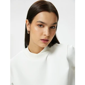 Crop Sweatshirt Dik Yaka Ribanalı