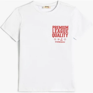 Tişört Futbol Temalı Kısa Kollu Bisiklet Yaka Pamuklu