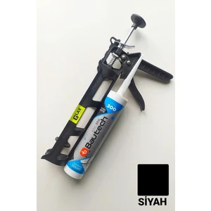 Glax Tools Siyah Silikonize Mastik / Çekomastik 500 Gr. + Silikon Tabancası