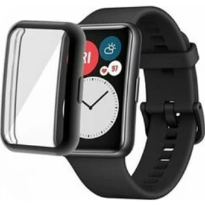 Huawei Watch Fit 2 Uyumlu Silikon Ekran ve Kasa Koruyucu Siyah