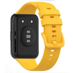 Huawei Watch Fit 2 Uyumlu Spor Silikon Kordon Hardal Sarı