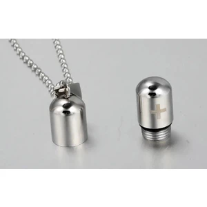 Herşey Nota Not Saklama Kapsül Açılabilen Çelik Kolye Gümüş