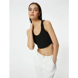 Crop Atlet Kalın Askılı U Yaka Fitilli