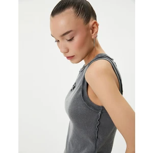 Pencere Detaylı Atlet Bisiklet Yaka Pamuklu Slim Fit