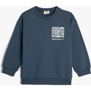 Sweatshirt Arkası Baskılı Slogan Temalı Uzun Kollu