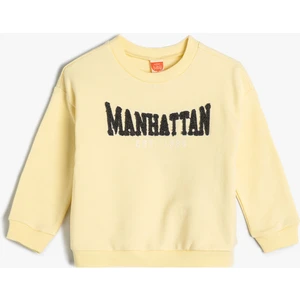 Sweat Manhattan Baskılı Uzun Kollu Bisiklet Yaka Pamuklu