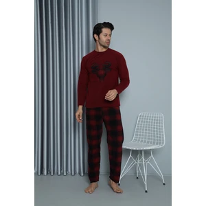 Erkek Desenli  Polar Pijama Takımı Kareli Takım Tampap 35003