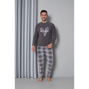 Erkek Desenli  Polar Pijama Takımı Kareli Takım Tampap 35003