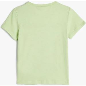 T-Shirt Yaz Temalı Kısa Kollu Bisiklet Yaka Pamuklu