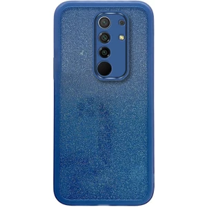 Xiaomi Redmi 9 Uyumlu Kılıf Zebana Işıltım Silikon Kılıf (Kamera Lens Korumalı) Açık Mavi