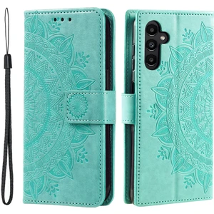 Seashell Digital Samsung Galaxy A25 Için 5g Pu Deri Stand Strap-Green ile Baskılı Çiçek Cüzdan Telefon Kılıfı (Yurt Dışından)