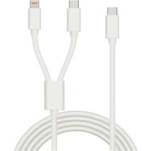 2in1 Usb-C (Type-C) to Type-C ve Lightning (İphone) Çoklu Hızlı Şarj Kablosu Bütün İphone Samsung Xiaomi Redmi Oppo Realme Modelleri Uyumlu