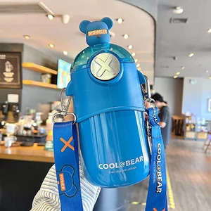 YinQian Boutique 316 Paslanmaz Çelik Çocuk Suluk 480ML - Mavi (Yurt Dışından)