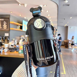 YinQian Boutique 316 Paslanmaz Çelik Çocuk Suluk 480ML - Mavi (Yurt Dışından)