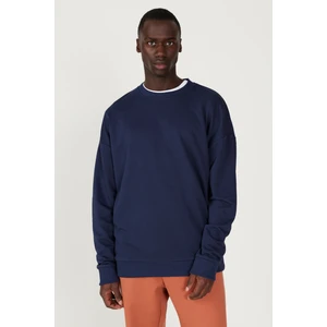 Altınyıldız Classics Erkek Lacivert Oversize Bol Kesim 3 Iplik Bisiklet Yaka Pamuklu Sweatshirt