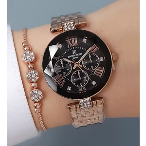 Daniel Klein Yeni Model Kesme Camlı Çelik Bilezik Rose/siyah Kadın Kol Saati - Zirkon Taşlı Bileklik Hediyeli