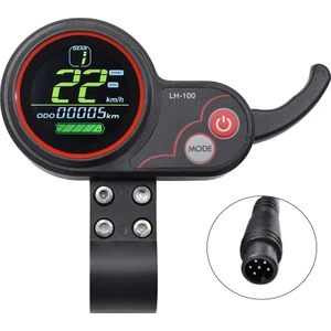 LH100 LCD Ekran Gösterge Paneli Gaz Ölçer 24 V-60 V Kugoo Elektrikli Scooter Ebike LCD Ekran Hız Göstergesi (6pın) (Yurt Dışından)