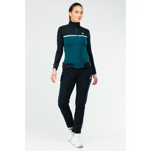 Lacivert Regular Fit Çift Renk Dalgıç Kumaş Dik Yaka Fermuarlı Kadın Eşofman Takımı - SA-2361-1