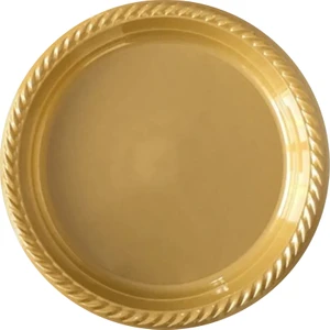 Altın Tek Kullanımlık Plastik Tabak 22CM 24LÜ