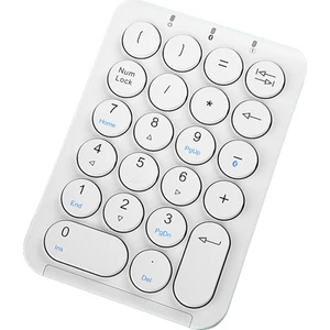 Kablosuz Sayısal Tuş Takımı Bluetooth Sayısal Tuş Takımı Yuvarlak Klavye Tuşları Numpad 22 Tuşlar Şarj Edilebilir Numara Klavye (Beyaz) (Yurt Dışından)