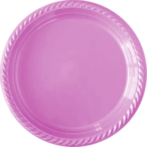 Pembe Tek Kullanımlık Plastik Tabak 22CM 24LÜ