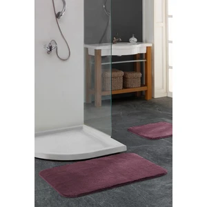 Banyo Paspas Takımı 2li Kaydırmaz Tabanlı Peluş Dokuma Doly Mürdüm