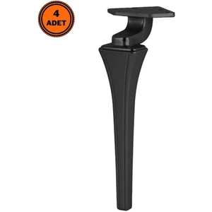 4 Adet Venüs Lüx Metal Ayak 21 cm Mat Siyah Mobilya Koltuk Ayağı