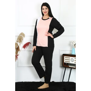 Kadın Büyük Beden Penye Uzun Kol Pijama Takım 202213