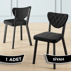 Alse Serisi 1 Adet Mutfak Sandalyesi Siyah Metal Iskeletli 1. Sınıf Babyface Kumaş