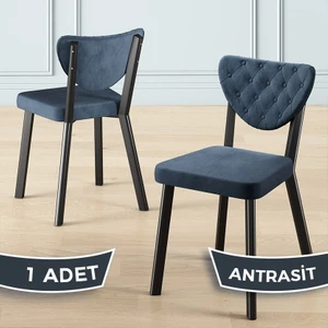 Alse Serisi 1 Adet Mutfak Sandalyesi Siyah Metal Iskeletli 1. Sınıf Babyface Kumaş