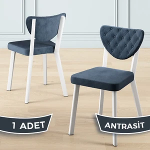 Alse Serisi 1 Adet Mutfak Sandalyesi Beyaz Metal Iskeletli 1. Sınıf Babyface Kumaş