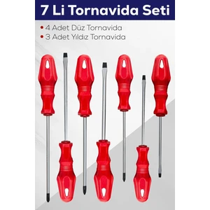 7'li Tornavida Seti (4 Adet Düz Tornavida 3 Adet Yıldız Tornavida)
