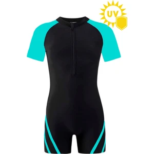 Çocuk Uv Korumalı Kısa Kollu Yüzücü Tulum Mayo Havuz ve Deniz Mayosu Kids Swimwear Unisex