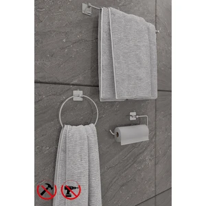 Alper Banyo Scilla Kare Krom Yapışkanlı 3'lü Banyo Seti - Halka Havluluk, Solo Havluluk, Uzun Havluluk