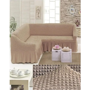 Furkan Ticaret Furkanticaret Bürümcük Kumaş, Etekli L Köşe Koltuk Örtüsü. 1 Adet Esnek, Lastikli, Süngerli L Koltuk Kılıfı